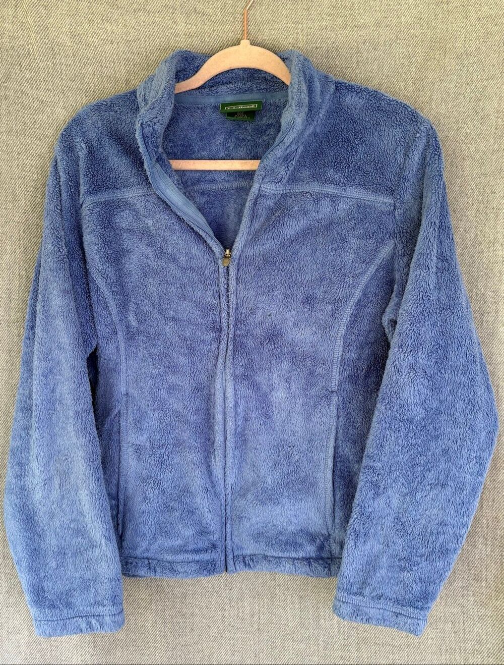 L.L.Bean Women’s Plush Fleece Full Zip Jacket Blue Medium M Regular
